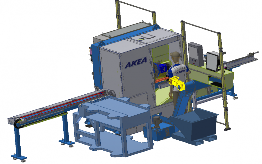 Akea Special Lathe: high volume and high speed turning of bars for “large” bolts,